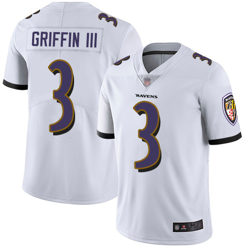 Baltimore Ravens Limited White Men Robert Griffin III Road Jersey NFL Football #3 Vapor Untouchable->baltimore ravens->NFL Jersey